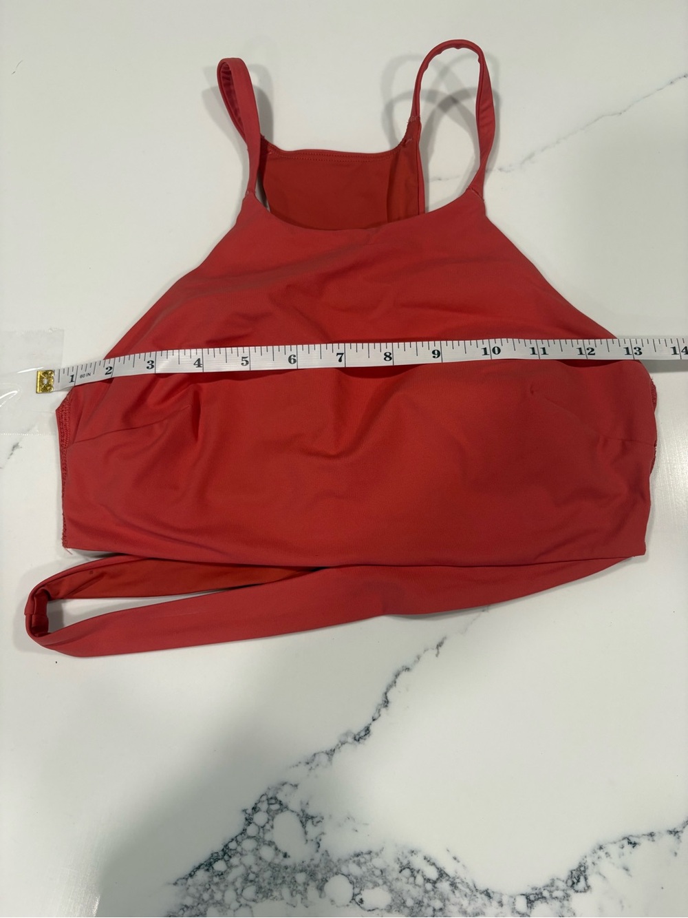 Lululemon XS Coral Red Wrap Tie Back Strappy Sports Bra - Picture 5 of 6